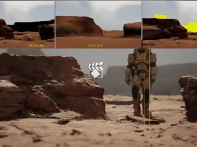 Cinematic Mars Scene animated 3D model