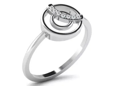 Diamond Ring For Women 3d Print Model 3D print model 15