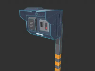 Standing Home Intercom Low-poly 3D model