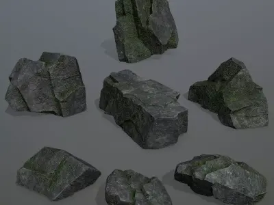 Rock Set 1 Low-poly 3D model