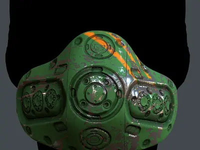 Helmet gas mask scifi military combat Low-poly  Low-poly 3D model get