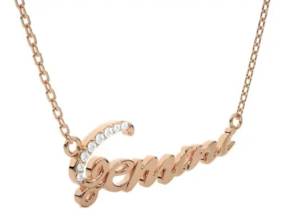 Gemini Zodiac Pendant Necklace 3dm stl render detail 3D print model