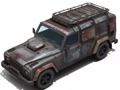 Post-Apocalyptic Survival SUV 3D Model Low-poly 3D model