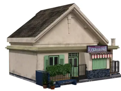 Indonesia Heritage House 7 Low-poly 3D model