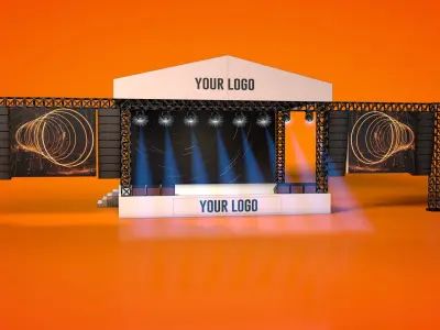 Fast Render Outdoor Concert Stage Low-poly 3D model