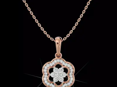 Light Minimalist Diamond Pendant Necklace 3D print model