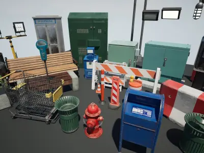 Urban City Pack UE4 Low-poly 3D model