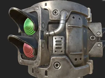 TrafficLight Low-poly 3D model