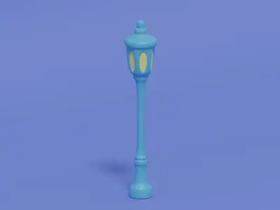 Cartoon Cute Street Light Low-poly 3D model