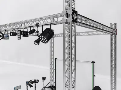 Studio Photography Lights 3D model