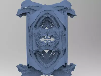 Baroque Gilded Drake Crest wall 3D model