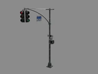 LowPoly Traffic light Low-poly 3D model