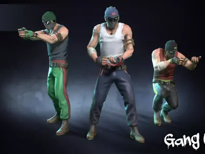 Male Gang 01 Low-poly 3D model