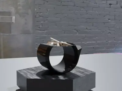 Low Poly Sci-Fi Ring Milenium Low-poly 3D model