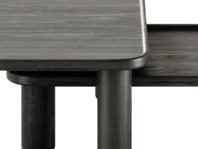 Teulat NEST Wooden coffee table set 3D model