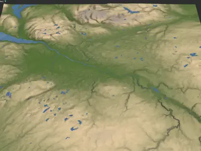 Glasgow - 3D Terrain Model Low-poly 3D model