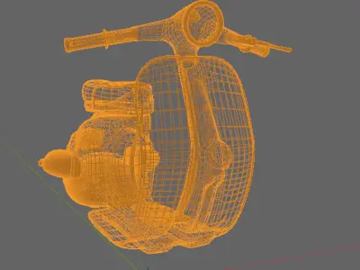 Vespa scooter  x3 - futuristic version - manga shader nodes 3D model