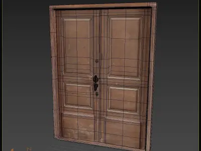 Old door scanned 001 Low-poly 3D model