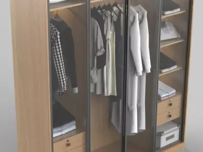 SLIDING DOOR WARDROBE  2100X2500X600MM  Low-poly 3D model