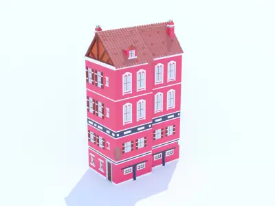Italian Building number 8 Lowpoly Low-poly 3D model