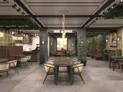 RUSTIC VINTAGE CAFE 3D model