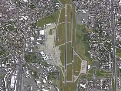 Tashkent - Airport - TAS Low-poly 3D model