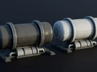 Industrial Tank - Industrial Machine - Type B Low-poly 3D model
