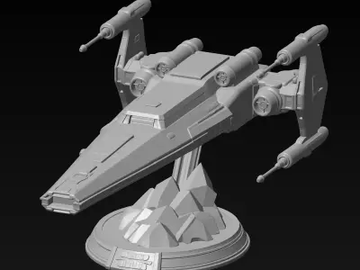 Star Wars Inspired E-Wing Starfighter Figure-Sci-Fi Spaceship 3D print model