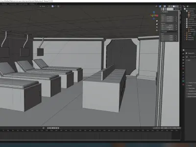 Make your own space station layout - Extended Medbay add-on Low-poly 3D model