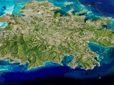 Antigua Islands 3d model terrain 3D model