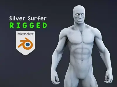 Silver Surfer and Glider rigged 3D model