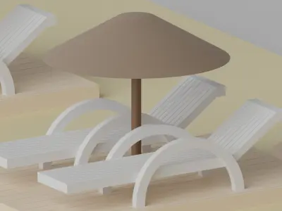 Cartoon Beach 3D model