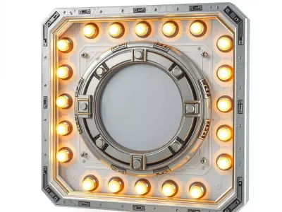 Futuristic Light Panel model pack with glowing elements Low-poly 3D model