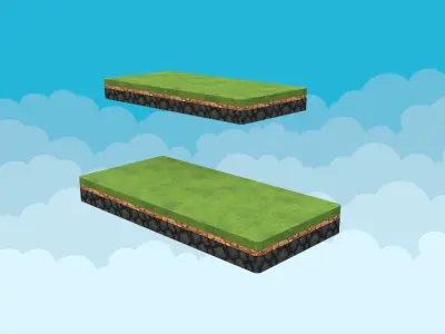 Stylized Modular Platform Pack Low-poly 3D model
