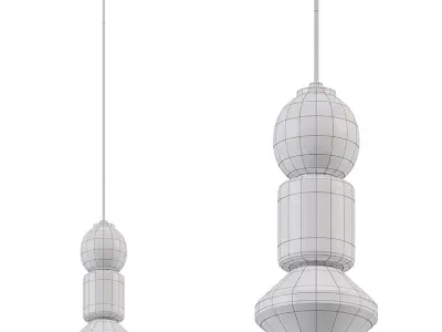 Dango Mixed Glass Pendant By Matteo Lighting 3D model