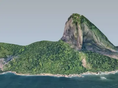 Sugar Loaf Mountain Low-poly 3D model