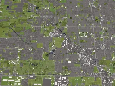 Phoenix 50x50km 3D City Map 3D model