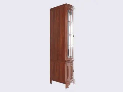 MAHOGANY QUARTER ROUND CORNER CABINET 3D model