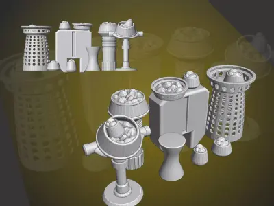 Mos Eisley Street Vendor Props 3D Printable Legion Scale 3D print model