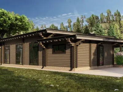 3D model of a wooden house 3D model 13