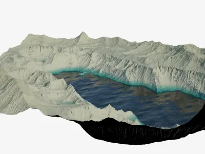 Rocky hills and valleys 3D model