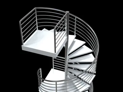 3d models Spiral curved staircases stainles steel 3D model