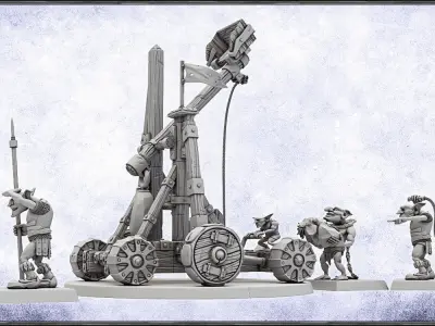 Greenskins RocksLauncher -UNIT- 28mm Miniatures 3D print model