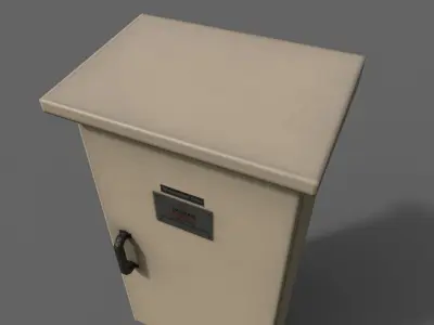 PBR Electric Box BoneWhite V5 Low-poly 3D model