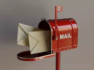 Metal stationary mail box 3D model