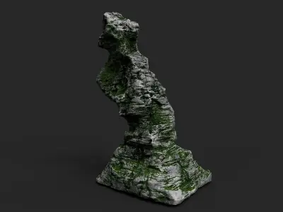 Mossy Cliff Rock 23-8 Low-poly 3D model