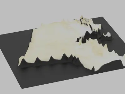 Kuwait Map Country Low-poly 3D model