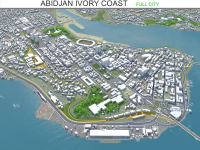 Abidjan Ivory Coast 40km Low-poly 3D model