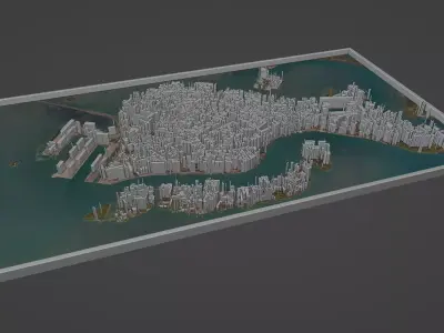Venice City Low-poly 3D model