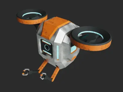 Sci-Fi drone model Low-poly 3D model